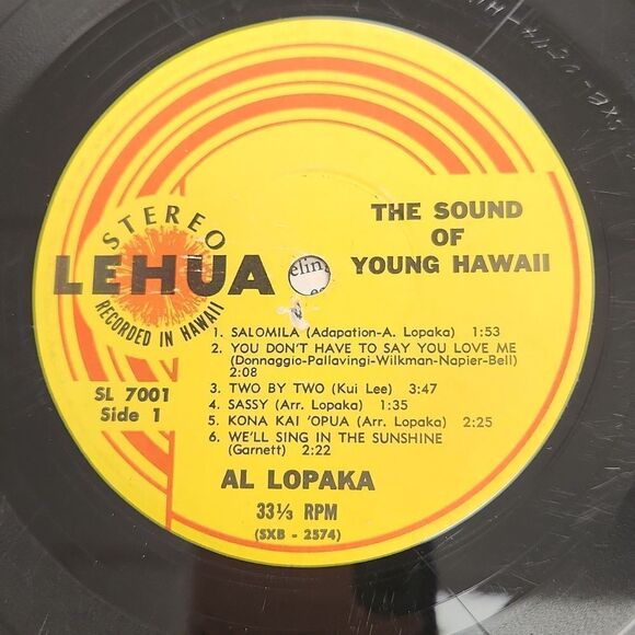 Al Lopaka The Sound of Young Hawaii Vinyl Record Album Vintage - Picture 3 of 6